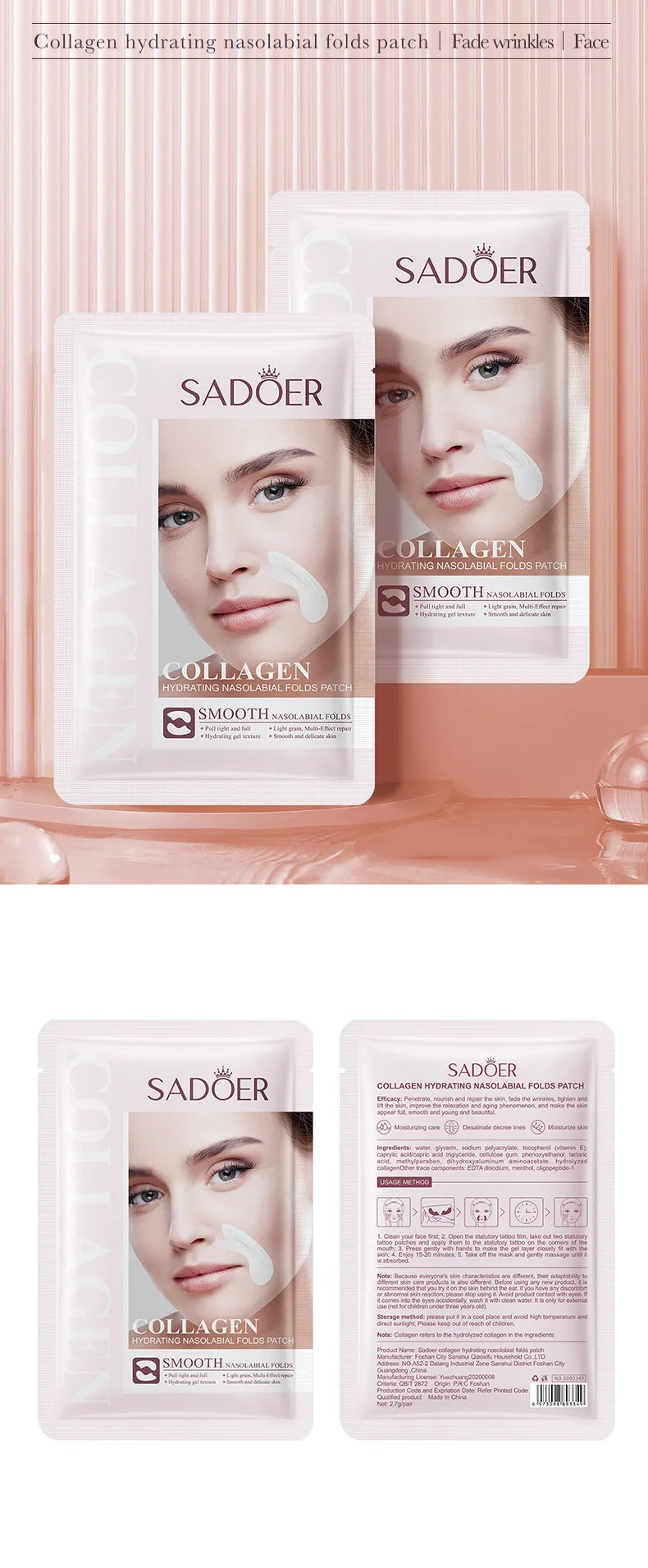 Firming Fine Lines Hydrocrystaline Patch Lifting Sagging Facial Skin Deep Nourishing Facial Mask Korean Facial Care Product