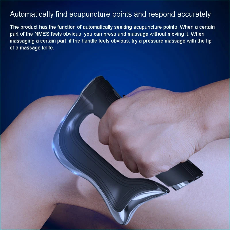 Fascia Massager Body Scraping NMES Muscle Stimulator Electric Fascial Tissue Gua Sha Tool Lymphatic Drainage Massage Pain Relief