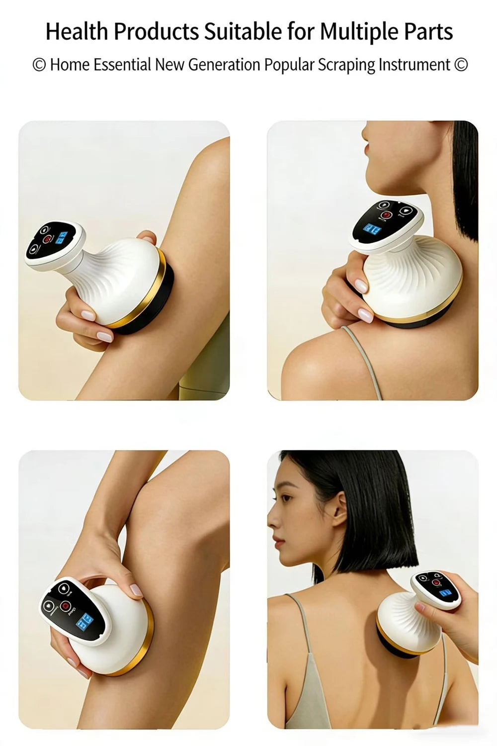Electric Massage Meridian Brush, Universal Body Mud Scraping, Cupping Scraper, Abdominal and Back Massager, for Home Use