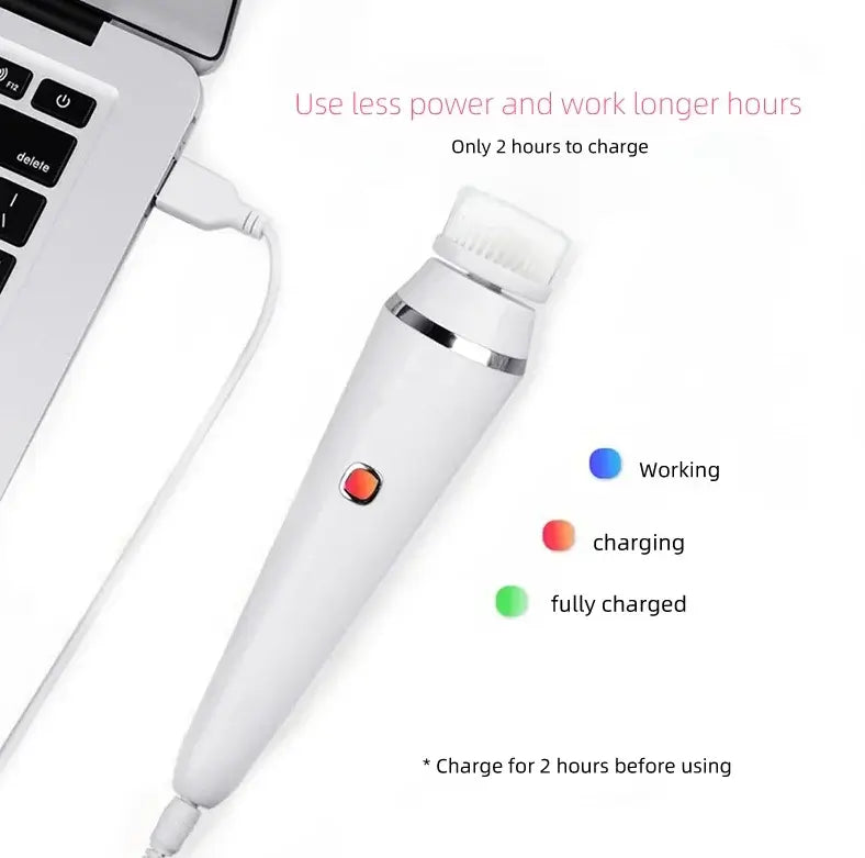 Waterproof IPX7 Electric Facial Cleansing Brush Electric Deep Cleaning Removal Blackhead Pore Exfoliator Face Massager Device