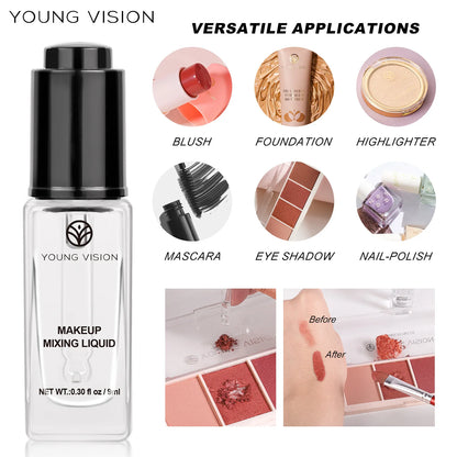 Makeup Mixing Liquid - Revives Dry Gel Liners & Transform Powder to Cream for Eyeshadow & Blush, Multi-Use Primer & Sealer