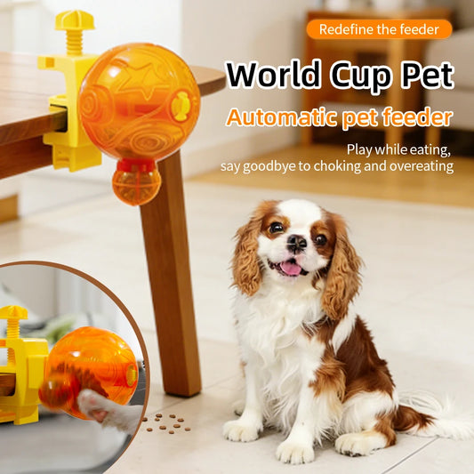 Pet Self-Service Feeder Dog Feeder Ball, Slow Food Dispenser Toy Pet Reward Machine for Small Dogs & Cats Anti-Gulping