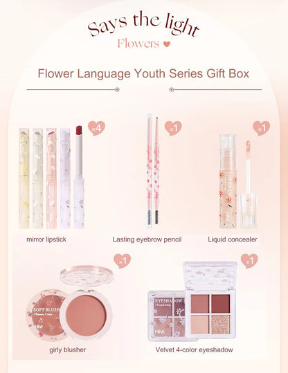 8-Piece Beauty Set with Lipstick, Concealer, Eyeshadow, Eyebrow, and Blush Makeup