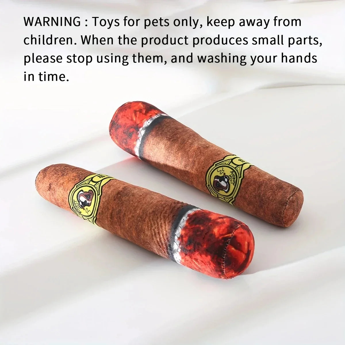 1pc-Pet Funny Toys Cigar Big Smoke Plush Sound Squeak Fake Cigarettes Toys Dog Chew Molar Interactive Game Bite Resistant Pet Dureve