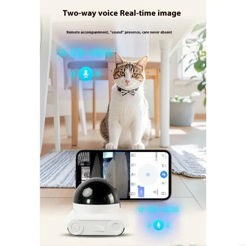 360 Degree Rotating Pet Camera with Two Way Talk Function and Night Detection Robot Cameras for Home Security Dureve