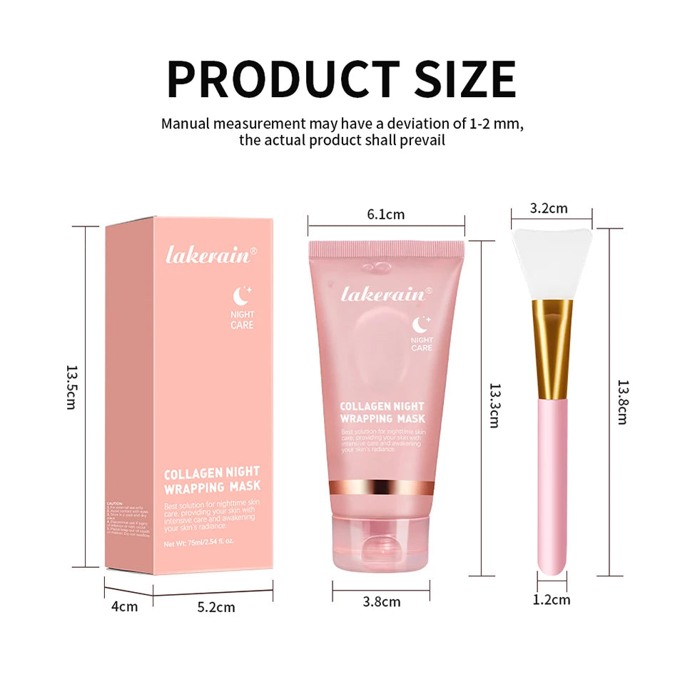 Collagen Facial Mask And Brush Set Rejuvenates Moisturizes Brightens Skin For Glowing Elasticity Korean Face Care Treatment