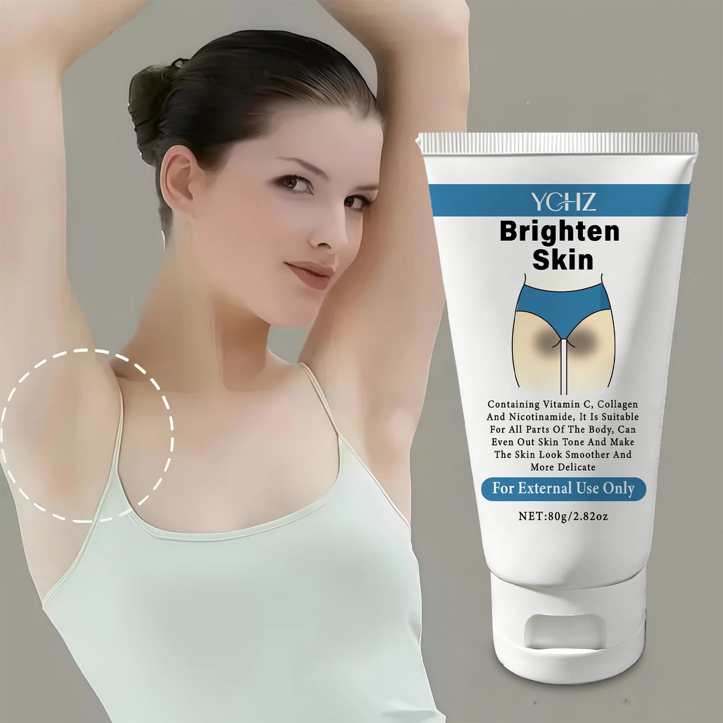Skin Brightening Cream, Skin Brightening Moisturizing Cream, Deep Hydration, Refreshing and Non-Sticky, Moisturizing Skin Care Cream, Skin Care 80g