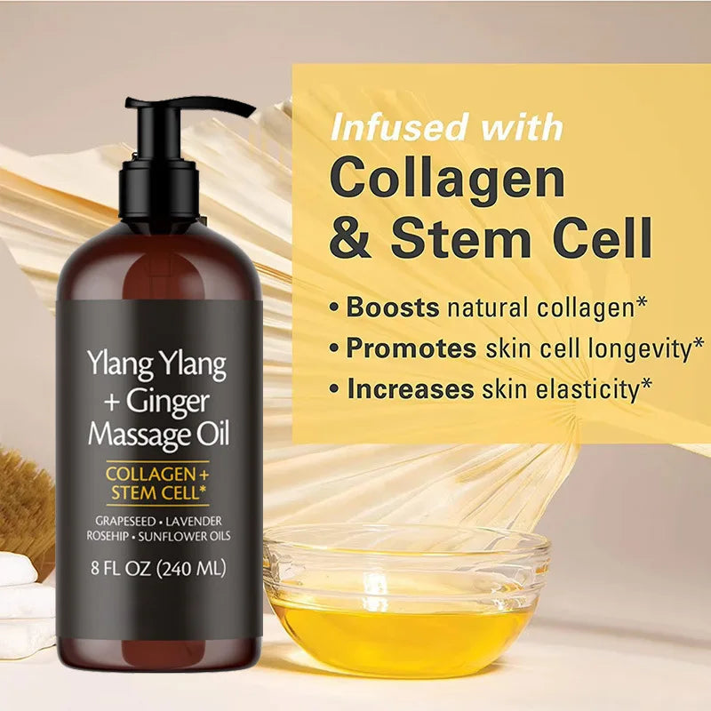 Skin Firming Body Massage Oil 240ml Natural Aromatherapy Relaxing Soothing Skin Care Essential Oil for Body Massage