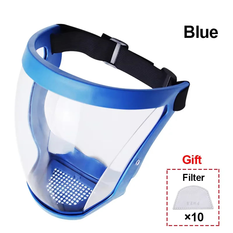 Anti-Fog Full Face Shield With Filters Kitchen Oil-Splash Face Mask Work Protection Mask Safety Glasses Protective Cover Mask