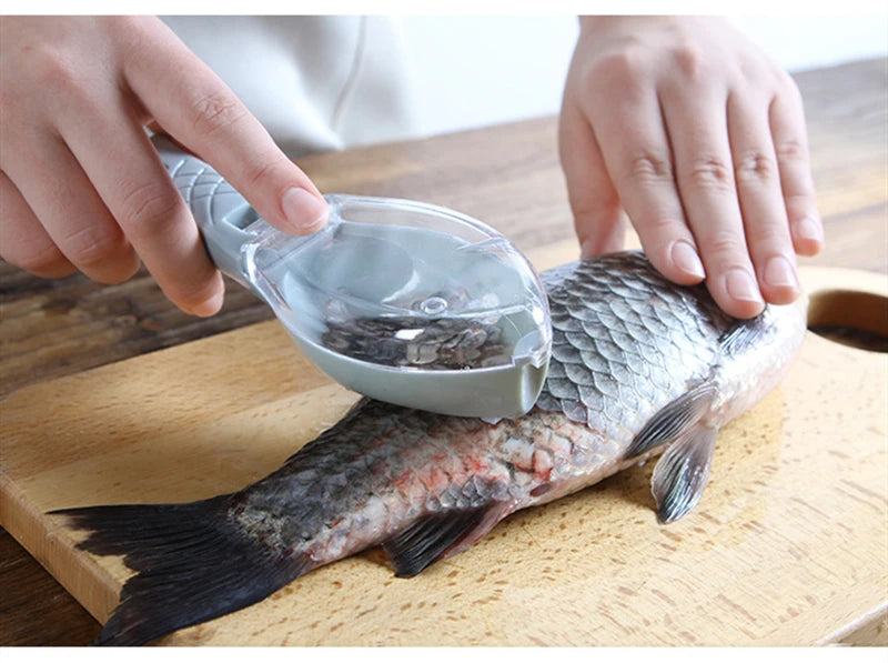 Kitchen Tools Fish Scales Graters Scraper Fish Cleaning Tool Scraping Scales Device with Cover Home Kitchen Cooking Fish Tool