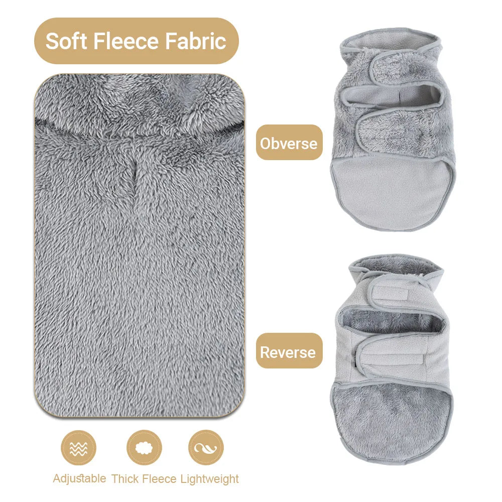Pet Cat Clothes Fleece Reversible Jacket Sweater For Cats Dogs Soft Fleece Winter Warm Kitten Puppy Padded Vest Apparel Costume