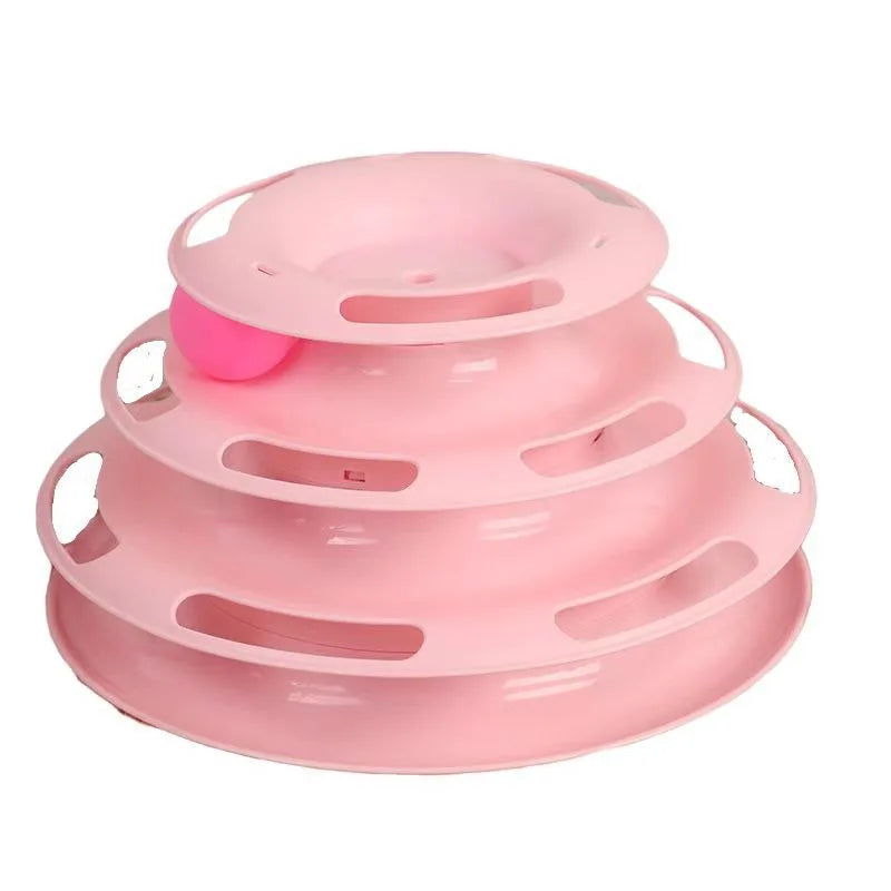 3 Layer Cat Turntable Interactive Track Toy – Cat Space Tower My Store 2