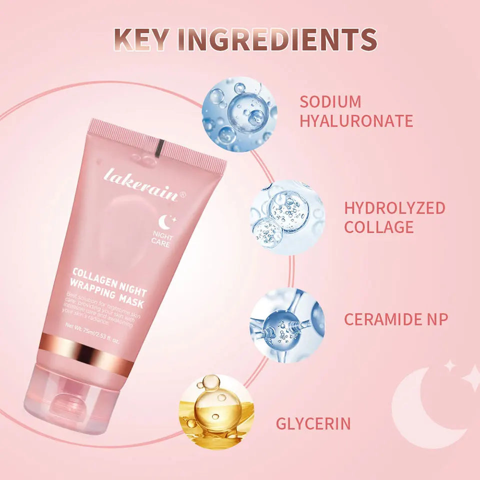 Collagen Facial Mask And Brush Set Rejuvenates Moisturizes Brightens Skin For Glowing Elasticity Korean Face Care Treatment