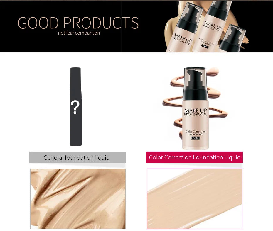 LAIKOU Makeup Base Face Liquid Foundation BB Cream Concealer Moisturizer Oil-control Whitening Makeup 40g