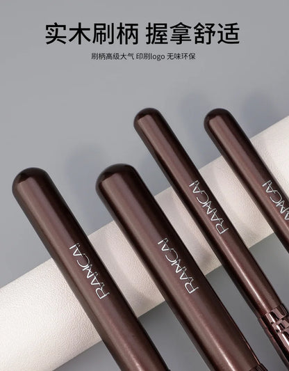 12 brown PU bags, makeup brush sets, soft loose powder, foundation brush,eyeshadow brush, beauty tools. makeup brush set make up