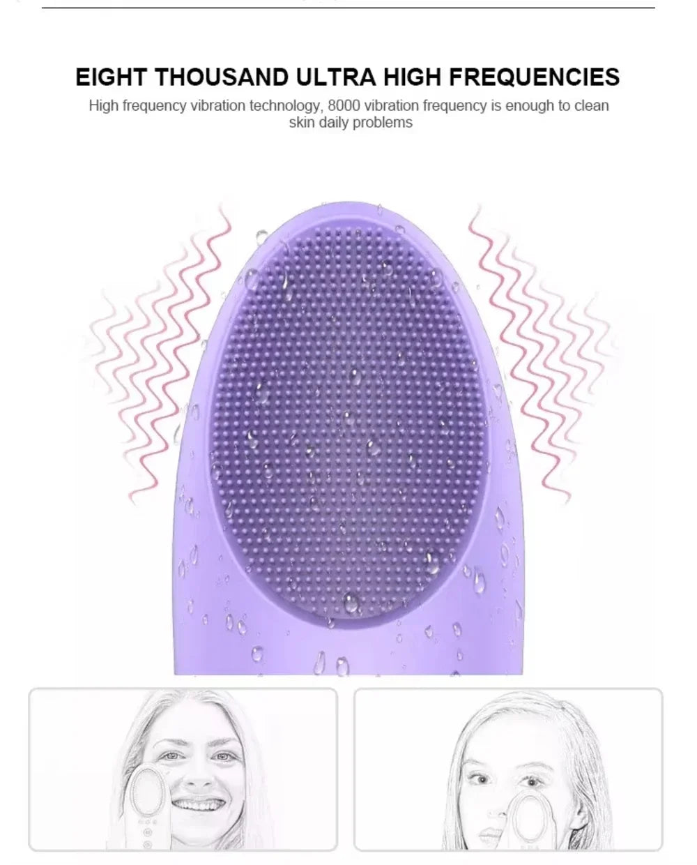 Multifunction Warm Facial 4 in 1Cleaning Brush Electric Face Washing Instrument 56℃ Face Massager Eye Face Cleaning Anti-Aging