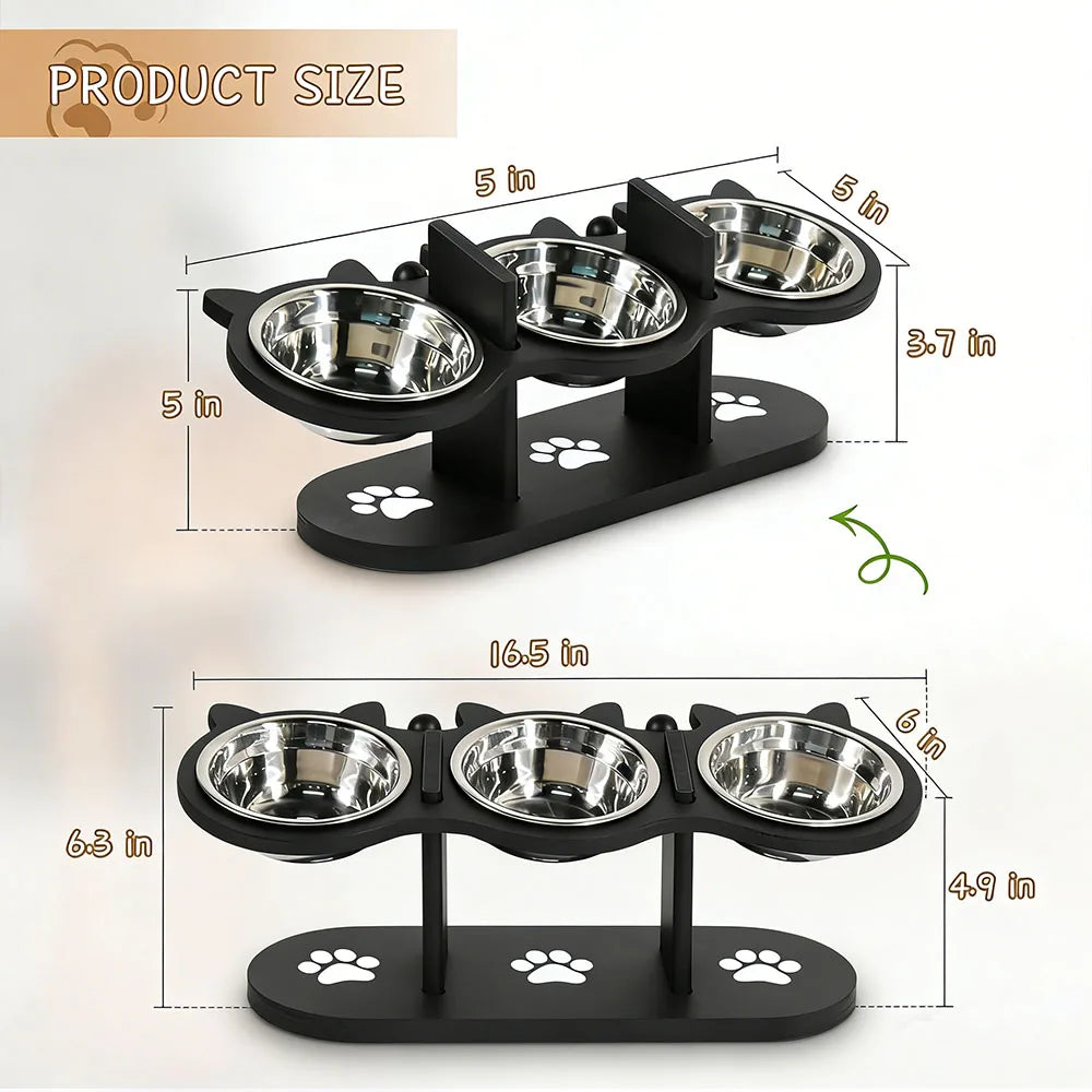 Dog Elevated Feeder Pet Food Water Bowls for Bulldog Puppy Kitten Dish Feeding and WaterSupplies for Small Dogs Accessories