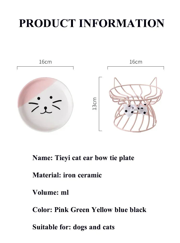 Pet Stand Bowl Ceramic Cat Food Bowl High Foot Raised Feeding Bowl For Cats Dogs Outdoor Drinking Feeding Pet Supplies Daily Use