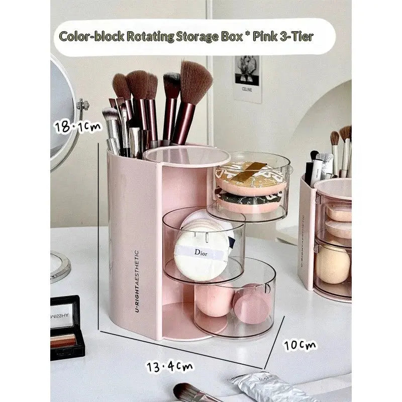 Rotating Dustproof Makeup Puff Storage Organizer My Store 2