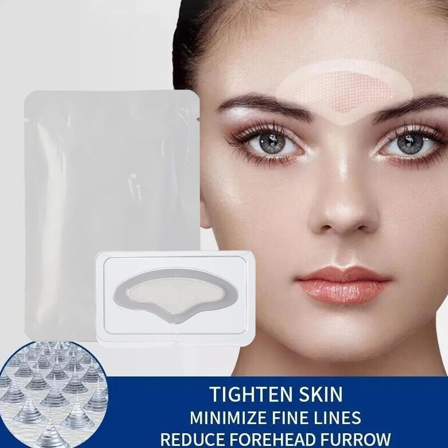Hyaluronic Acid Microneedle Mask Anti Wrinkle Forehead Patches Anti-Aging Forehead Firming Mask Frown Lines Treatment Stickers