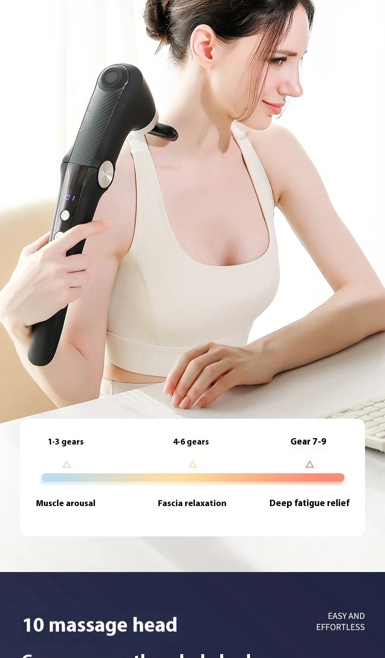 Fascia Gun Massage with Hot and Cold Heads Adjustable Angles Portable Percussion Back Massager for Muscle Neck Body Fitness