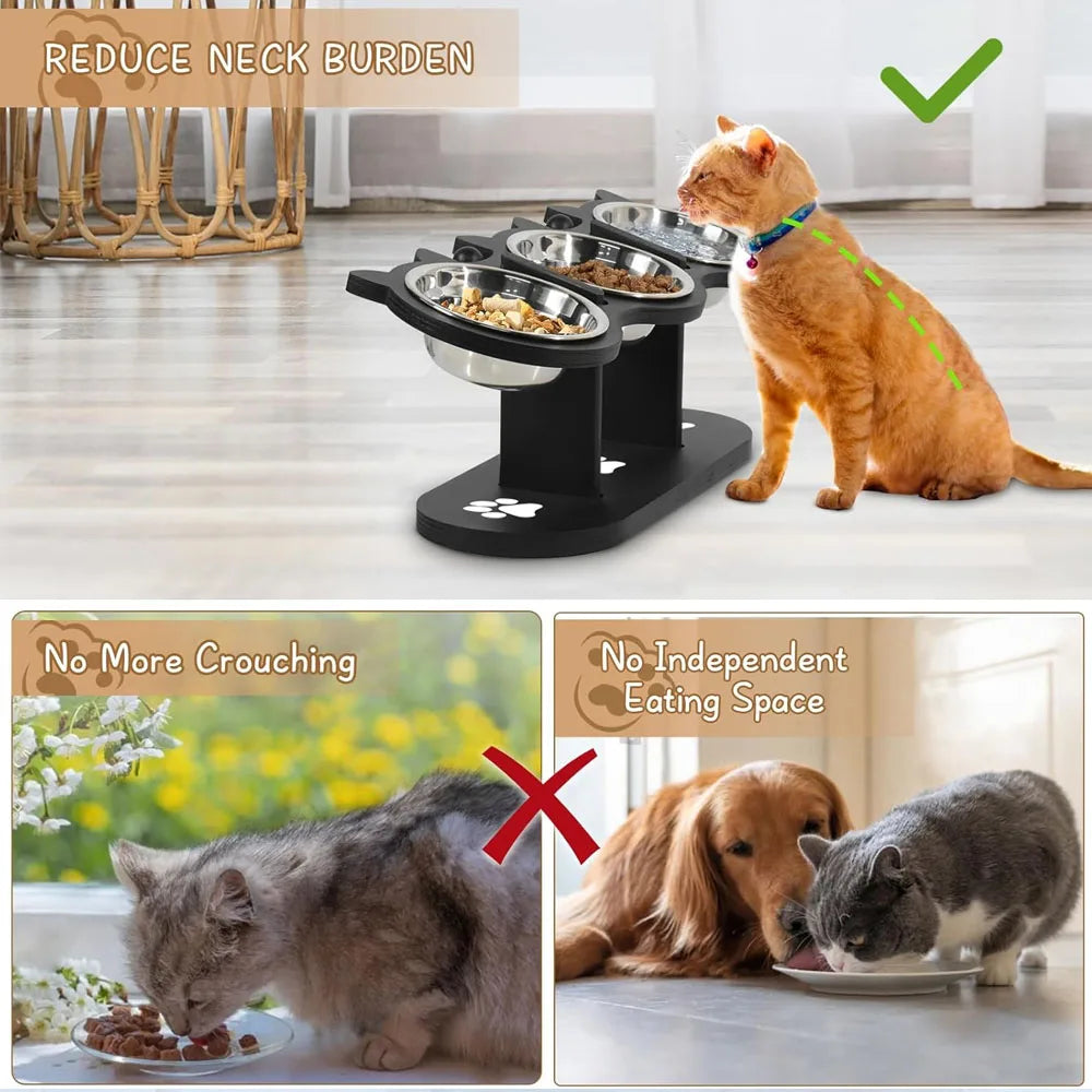 Dog Elevated Feeder Pet Food Water Bowls for Bulldog Puppy Kitten Dish Feeding and WaterSupplies for Small Dogs Accessories