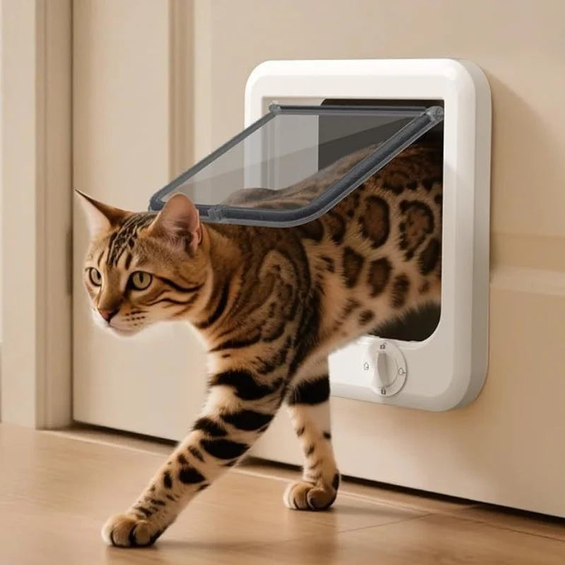 Flap Pet Door Dogs Flap Door 4 Ways Controllable Cats Door Dog Access Door Pet Entry Gate Door Convenient Pet Accessories Dureve