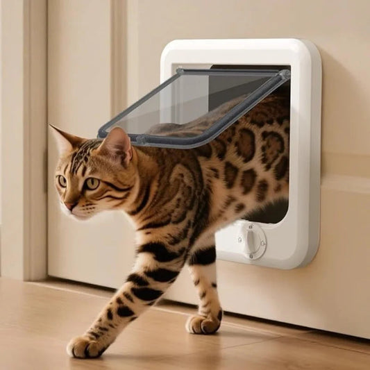 Flap Pet Door Dogs Flap Door 4 Ways Controllable Cats Door Dog Access Door Pet Entry Gate Door Convenient Pet Accessories Dureve