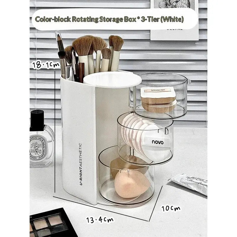 Rotating Dustproof Makeup Puff Storage Organizer My Store 2