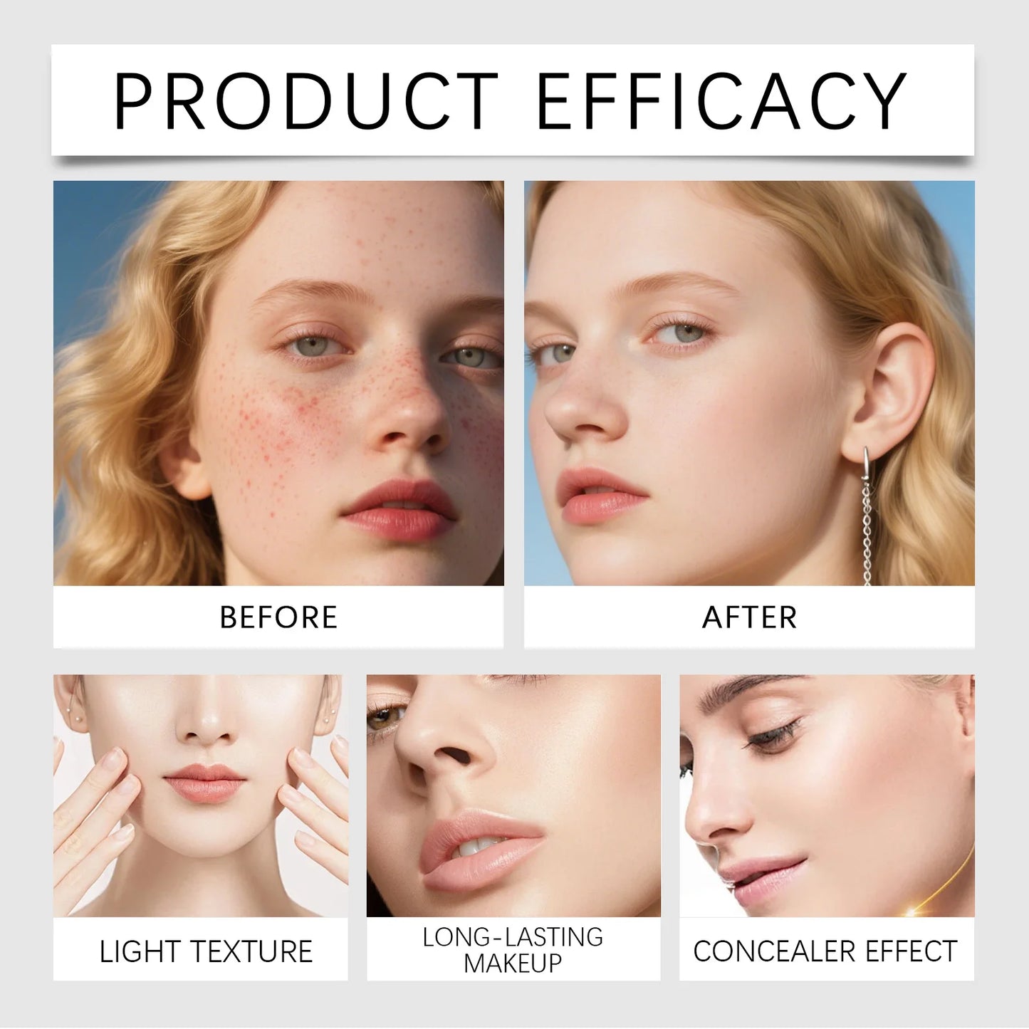 Foundation Make-Up Stick Double Head with Brush 3 Colors Lightweight Moisturizing Brighten Matte Concealer 2IN1 Foundation Stick