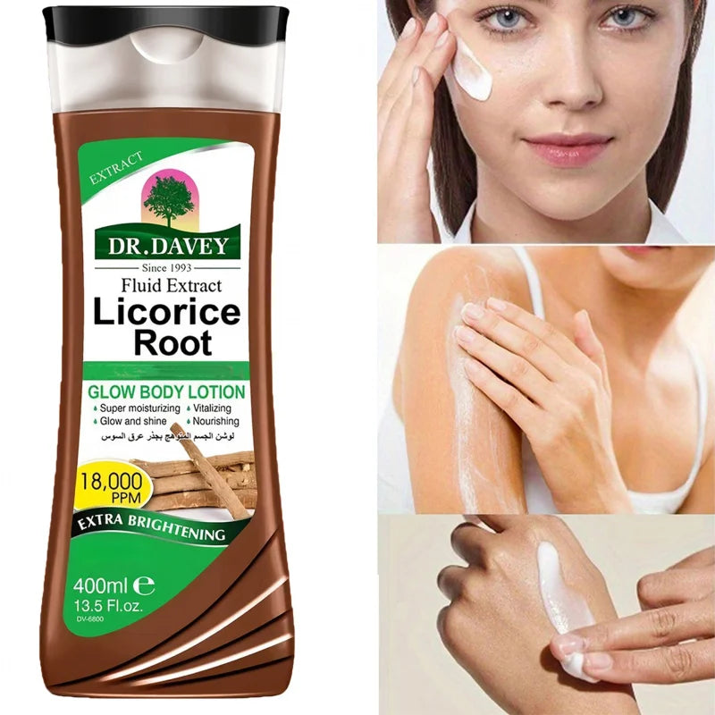 DR.DAVEY Licorice Skin Care3SetLicorice Body Lotion+Body Oil+Arbutin soapFour Seasons Skin Care Set Gift Hydrating Moisturizing