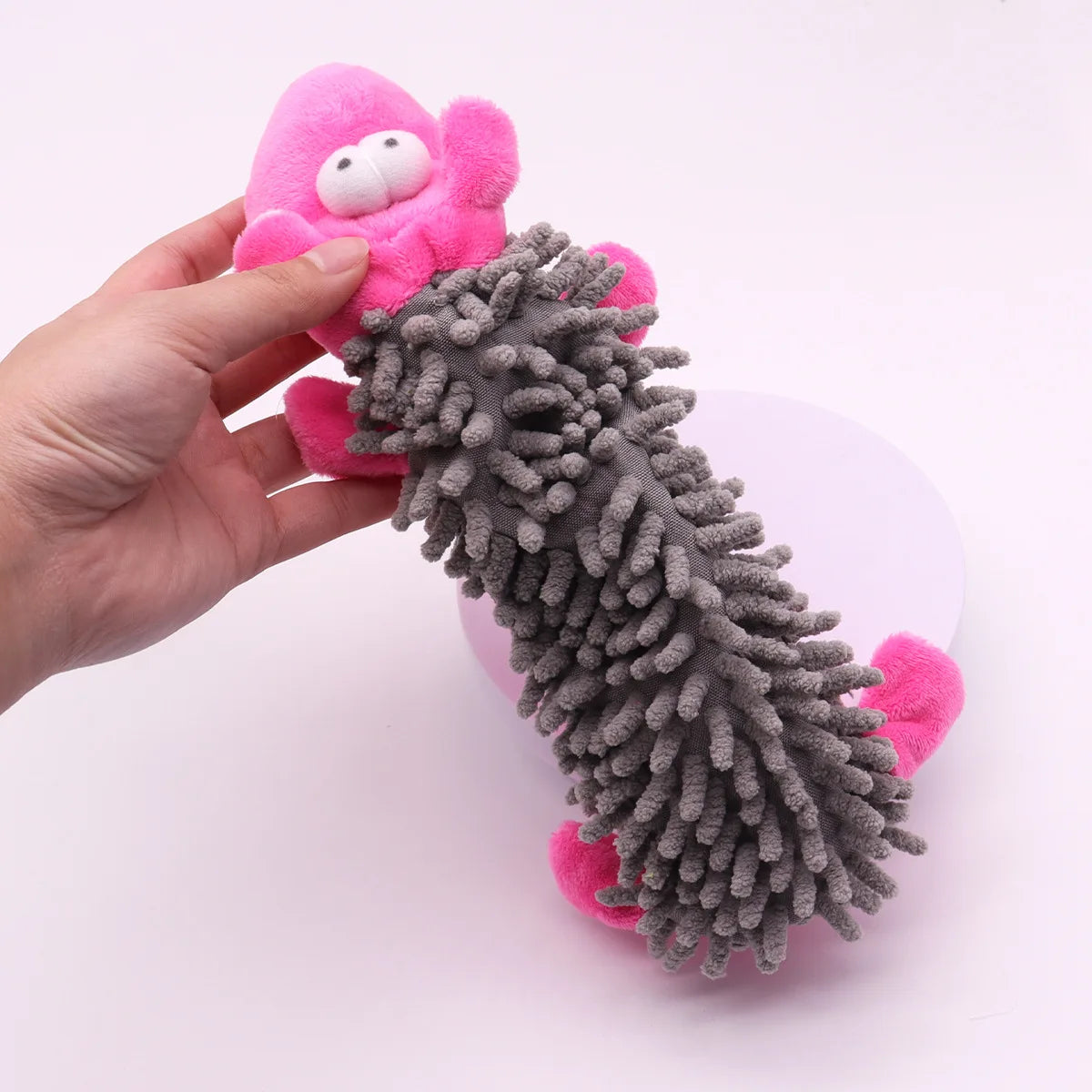 Pet Dog Plush Sound Toy Cute Frog Hippo Shape Mop Fur Shell Design Durable Teeth Grinding Chew Toys for Puppy Small Dogs Dureve
