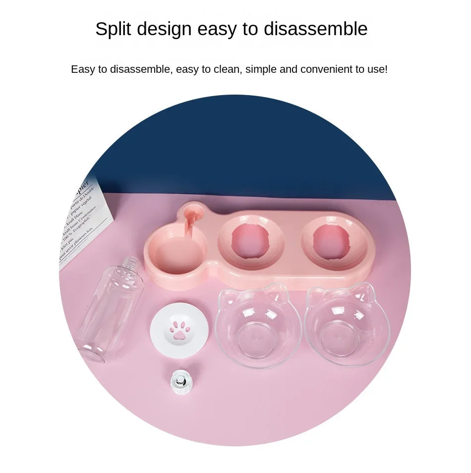 3K Pet SuppliesElevated Bowls For Cats And DogsDurable Double Cat And Dog Bowl FeedersElevated Cat Feeding And Drinking Supplies