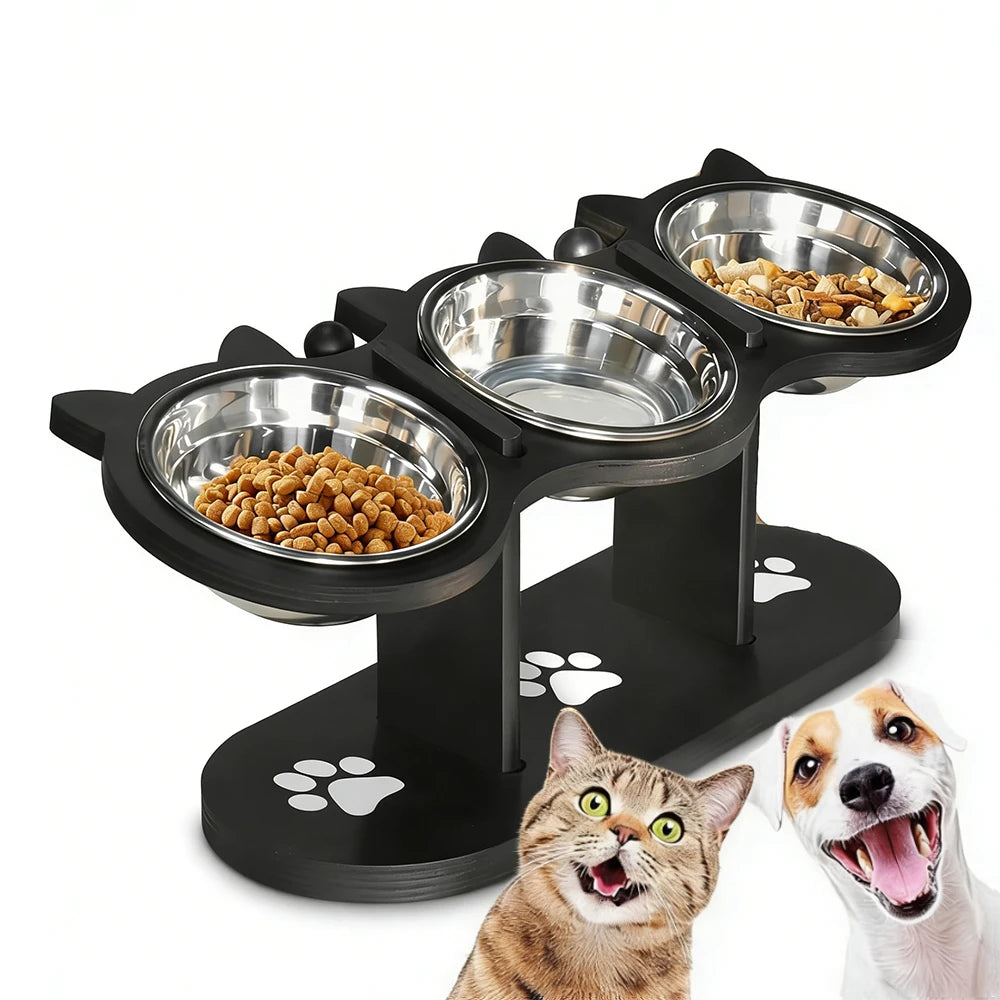 Dog Elevated Feeder Pet Food Water Bowls for Bulldog Puppy Kitten Dish Feeding and WaterSupplies for Small Dogs Accessories