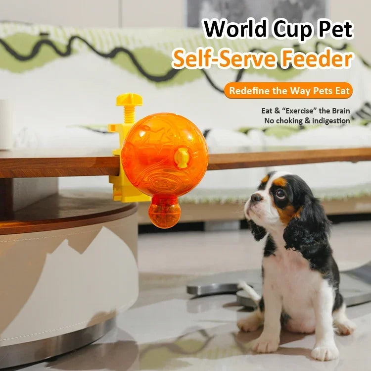 Pet Self-Service Feeder Dog Feeder Ball, Slow Food Dispenser Toy Pet Reward Machine for Small Dogs & Cats Anti-Gulping