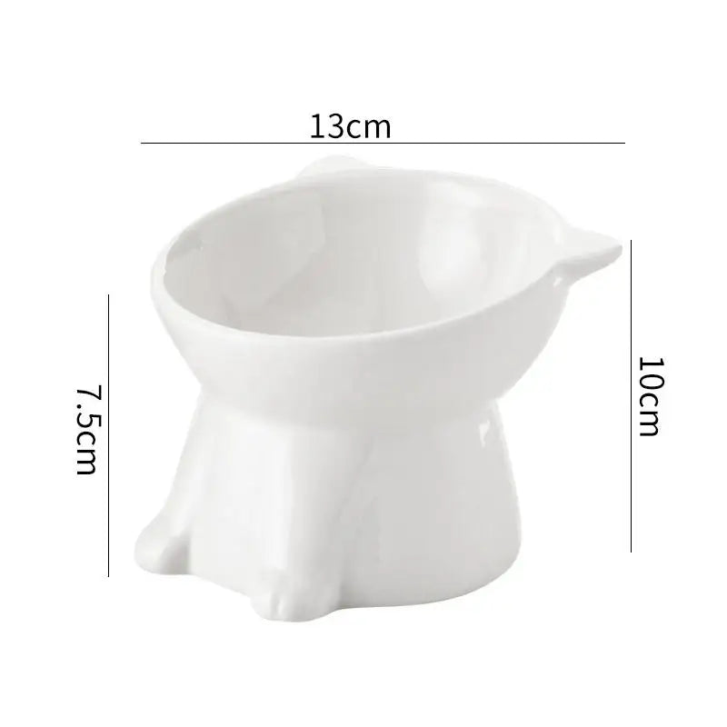 Tall-legged Cat Food and Water Bowl 15 Degree Tilted Design Anti-tipping for Neck-protection Suitable for Small Pets
