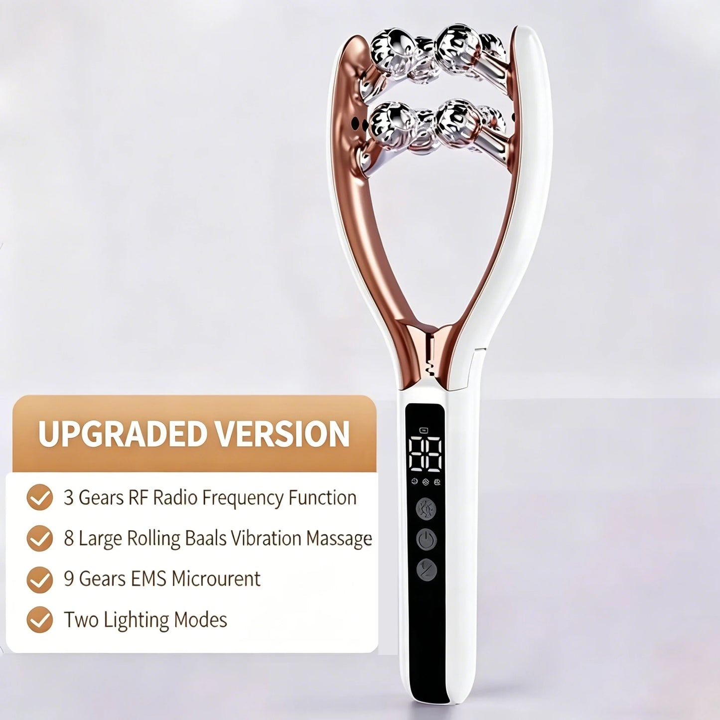 V Face Lifting Roller Massager Microcurrent EMS RF Red Blue Light Therapy Vibrating Face Slimmer Neck Firming Anti Wrinkle Beaut