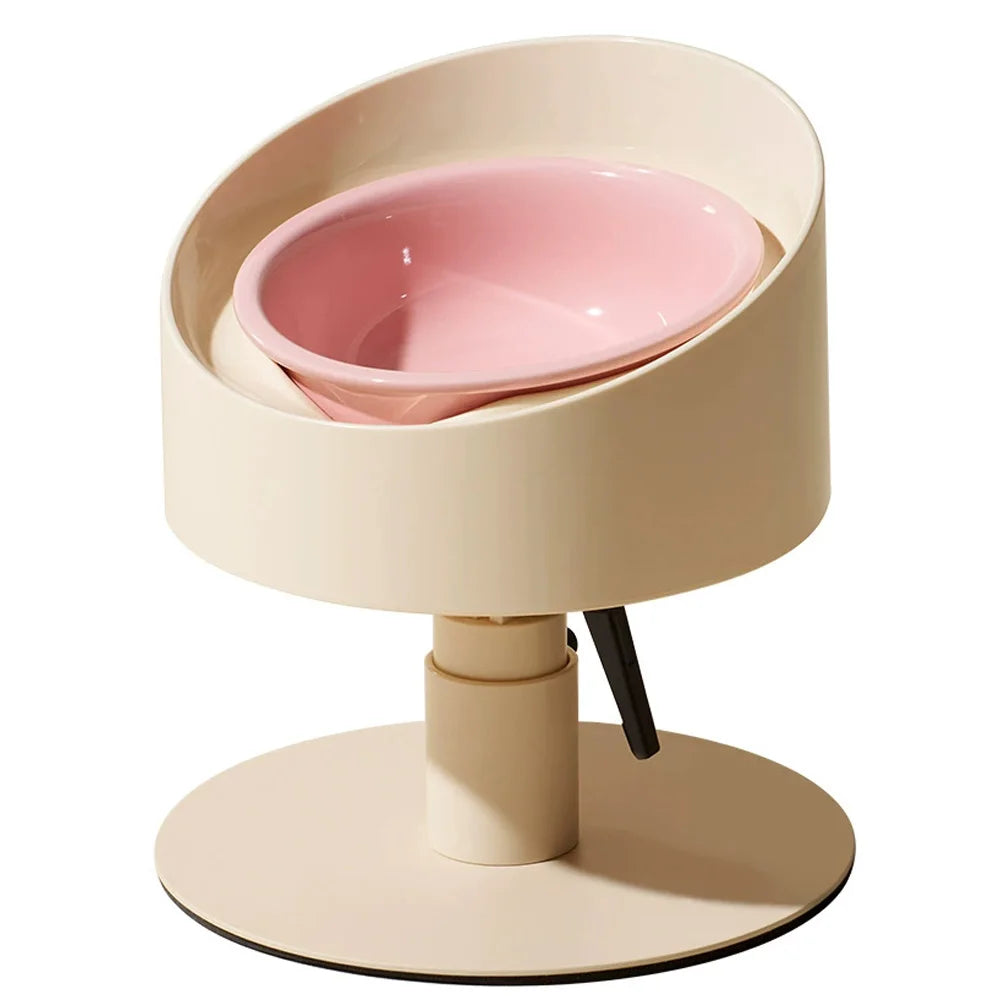 Ceramic Cat Food Water Bowl Flower Shaped Adjustable Anti-Vomiting Cat Bowl Non-Slip Neck Protection Pet Feeding Supplies