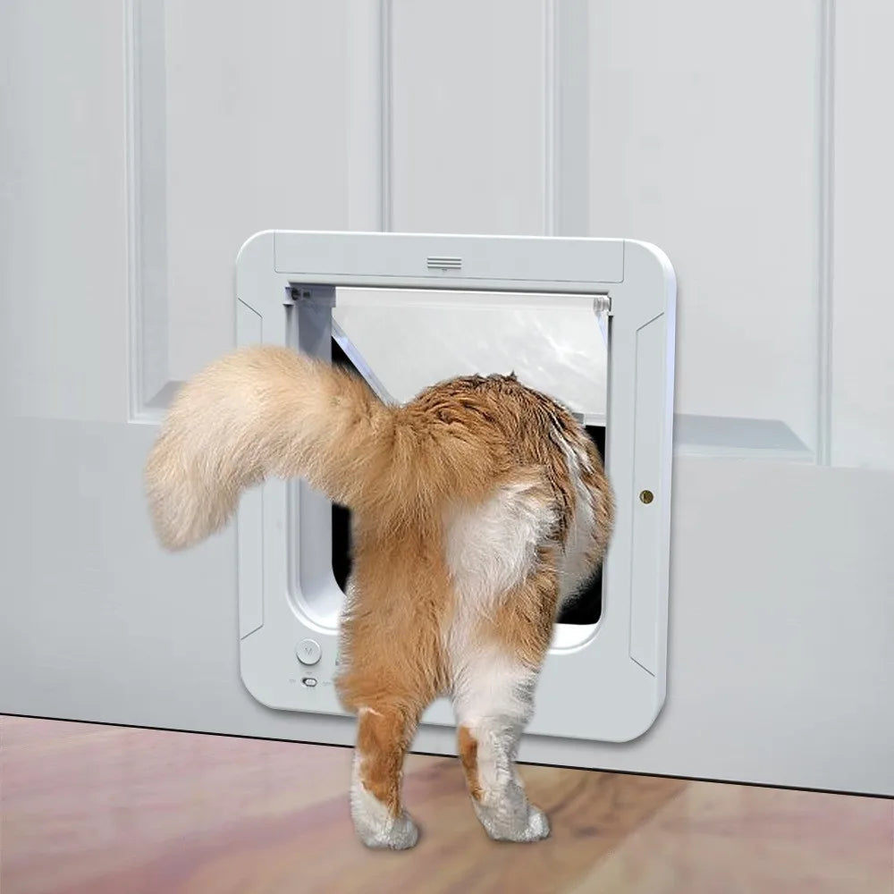 Smart Silent Electric Pet Door for Cats and Dogs Free Passage with Chip Recognition Suitable for Glass, Iron, and Wooden Doors Dureve