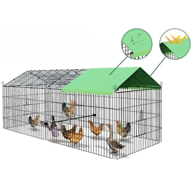 Foldable and Detachable Outdoor Poultry Cages Multifunctional Farm Animal Supplies Large Chicken Coop Walk-in Poultry Run