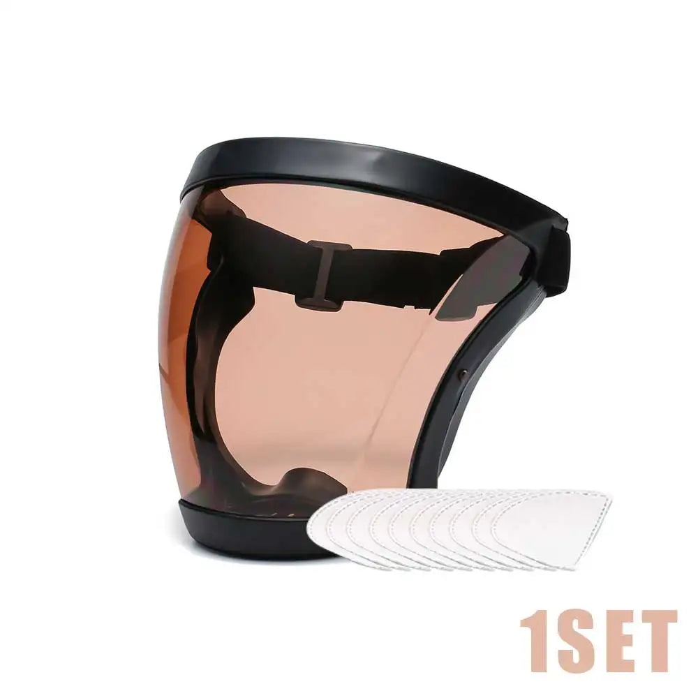 Full Face Shield Transparent Safety Mask With Filthers Oil-splash Proof Eye Facial Anti-fog Head Cover Work Protection Glasses