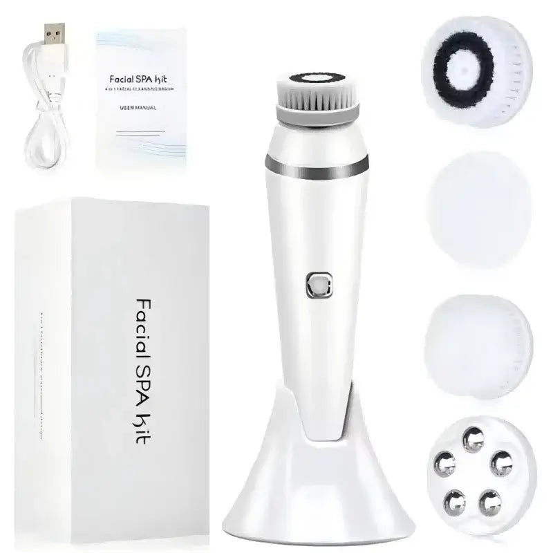 Waterproof IPX7 Electric Facial Cleansing Brush Electric Deep Cleaning Removal Blackhead Pore Exfoliator Face Massager Device