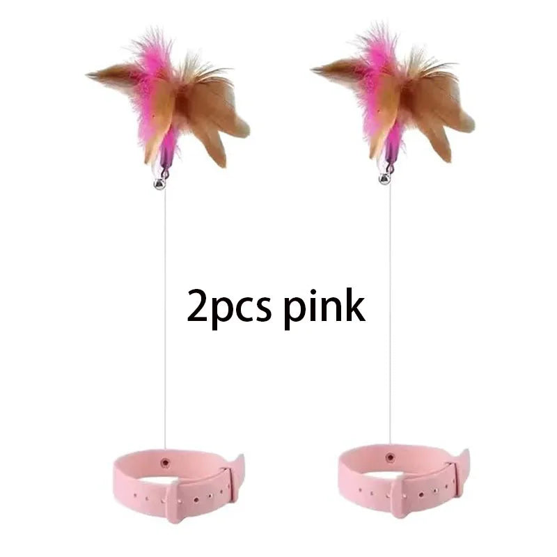 Interactive Cat Feather Collar Toy with Bell My Store 2