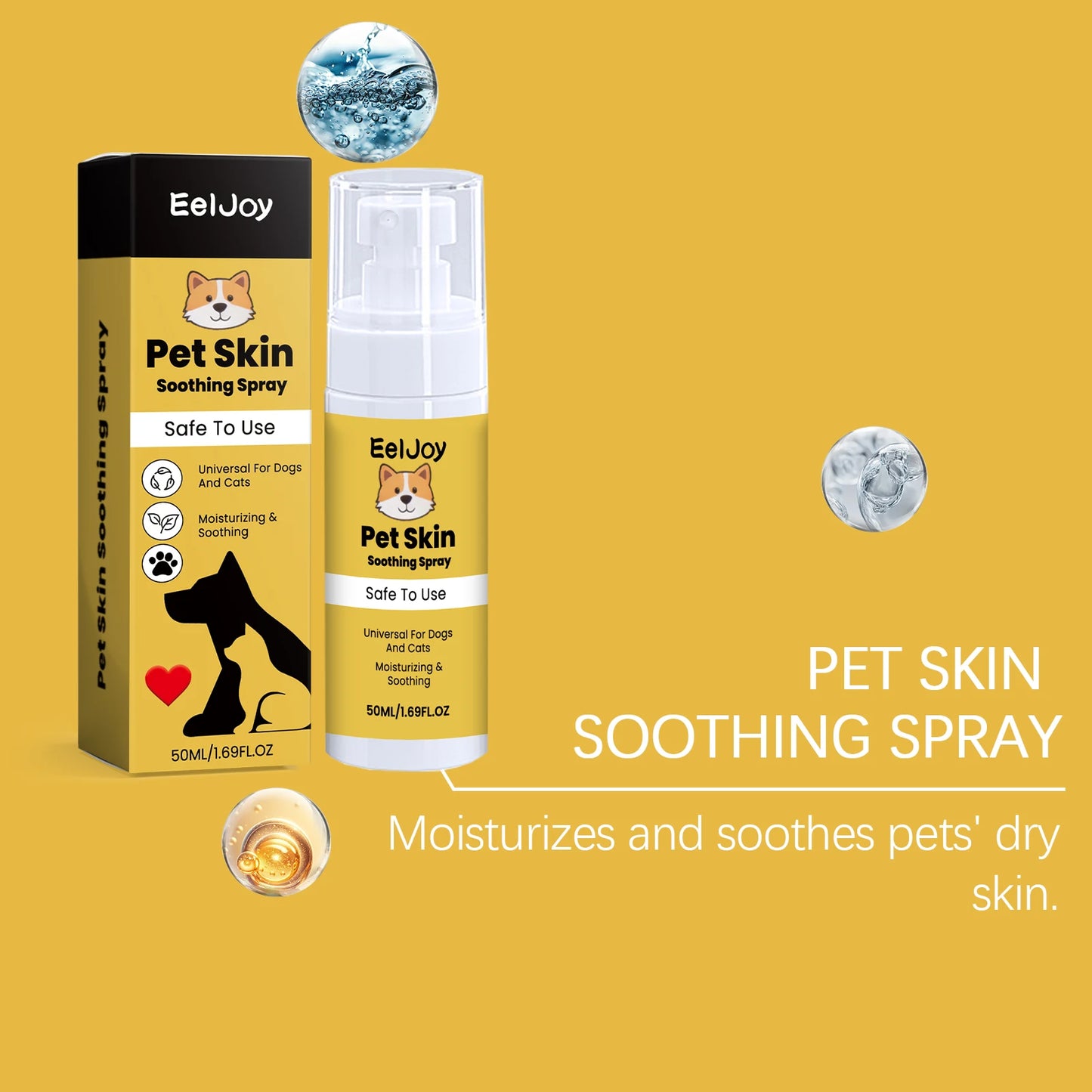 Pet Skin Care Spray - Gentle Cleaning and Care for Cat and Dog Skin, Specially Designed Pet Care Spray