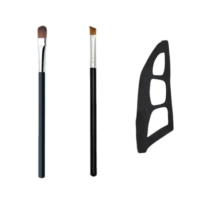 3-Piece Eye Makeup Kit - Eyeshadow Brushes & Molds, Quick Templates for Beginners, Easy Professional Look Anytime
