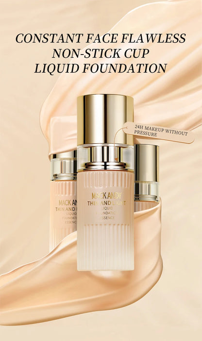 MACKANDY Serum Liquid Foundation Long-lasting Makeup, Full Coverage with Matte Finish, Radiant Formula for All Skin Types Vegan