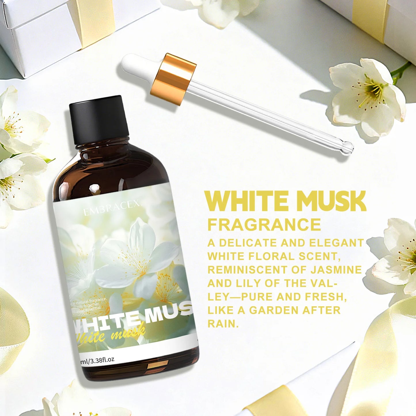 100ml White Musk Essential Oil Face Oil Skincare Bodycare Natural Plant Fragrance Oil For Massage Gift To Friends