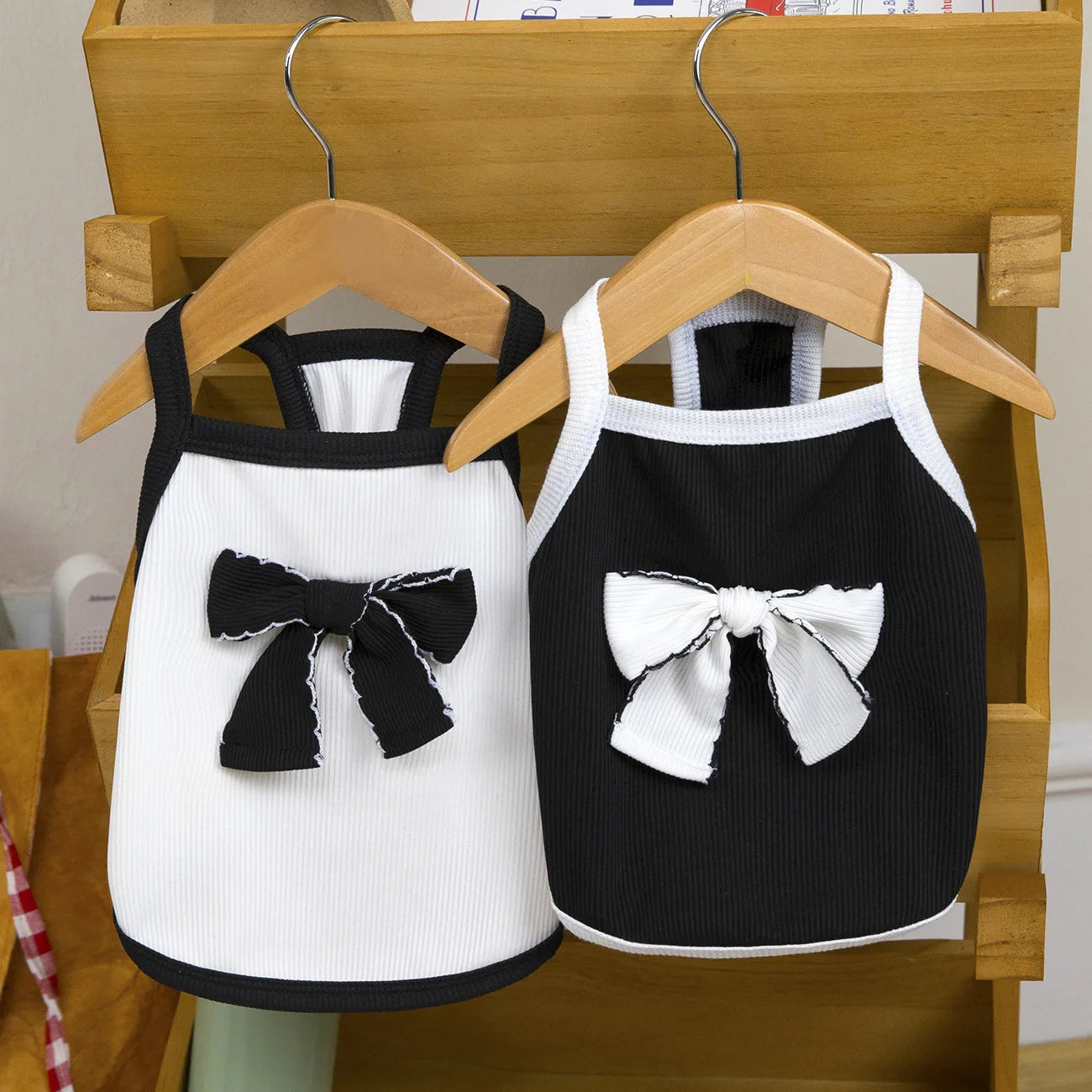 Pet Bow Vest Cat Clothes Thin Spring/summer Princess Camisole Vest Teddy Summer Simple Sun Protection Short Sleeved Shirt