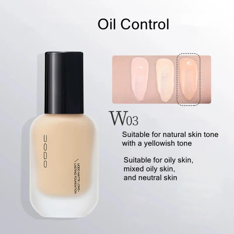 UODO Matte Face Make Up Liquid Foundation Primer Oil Control Hydrating Moisturizing Concealer Skin Care Long-lasting