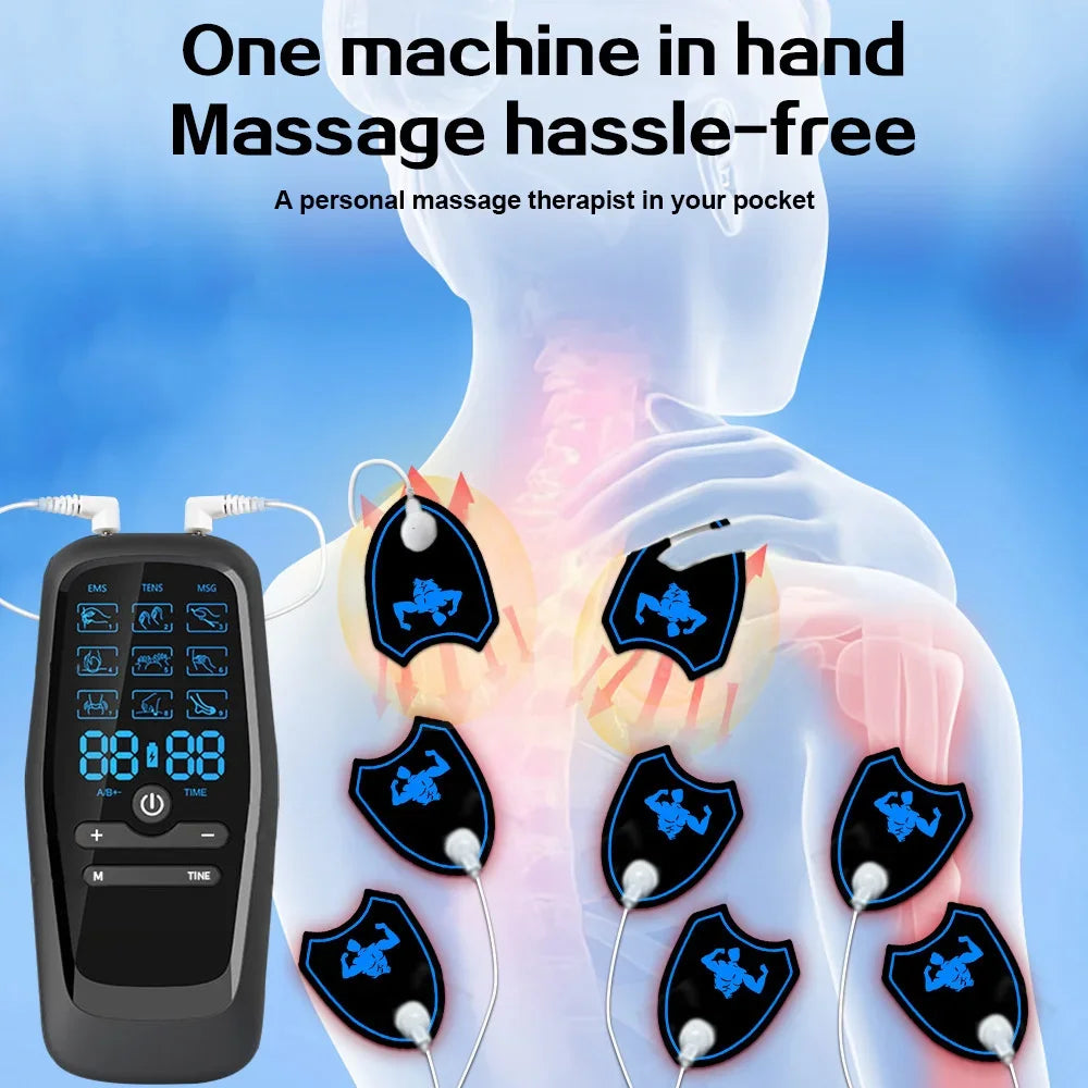Microcurrent Muscle Stimulator Ems Pulse Massage Physiotherapy Device Muscle Training Slimming Machine Massager Pain Relief